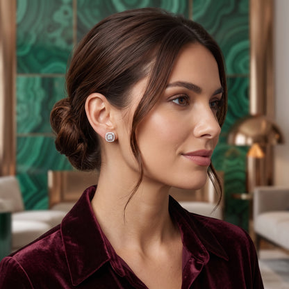 Glimmer Square Lab Grown Diamond Earrings
