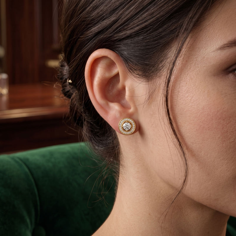 Eternal Radiance Halo Lab Grown Diamond Stud Earrings