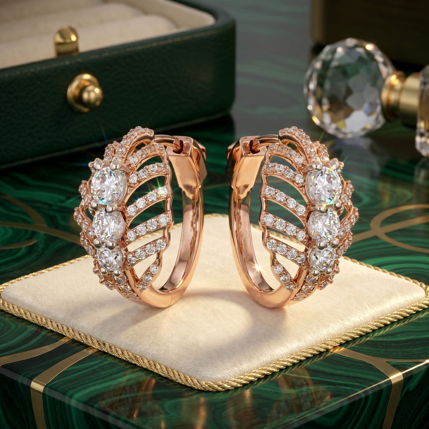Layered Leaf Lab Grown Diamond Earrings