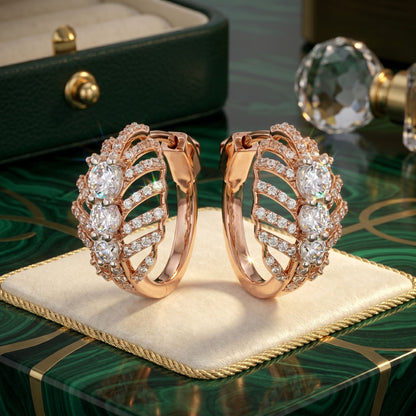 Layered Leaf Lab Grown Diamond Earrings
