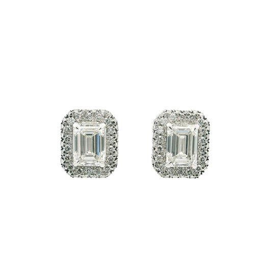 Imperial Embers Emerald Cut Diamond Earrings