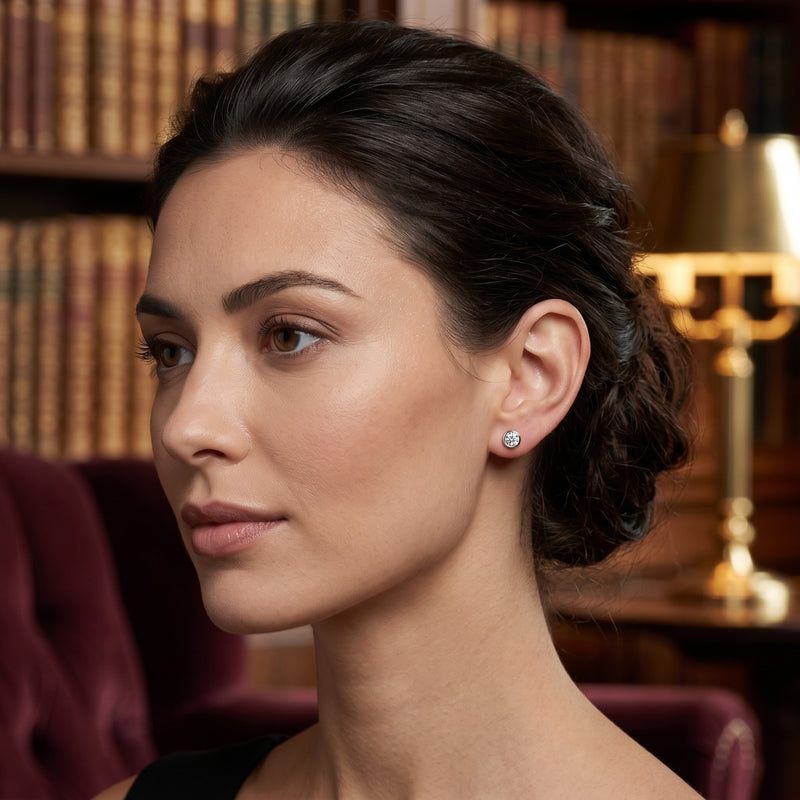 Infinity Bezel Lab Grown Diamond Earrings
