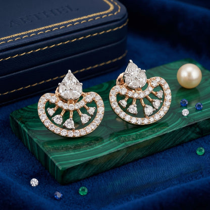 Mayura Feather Lab Grown Diamond Earrings