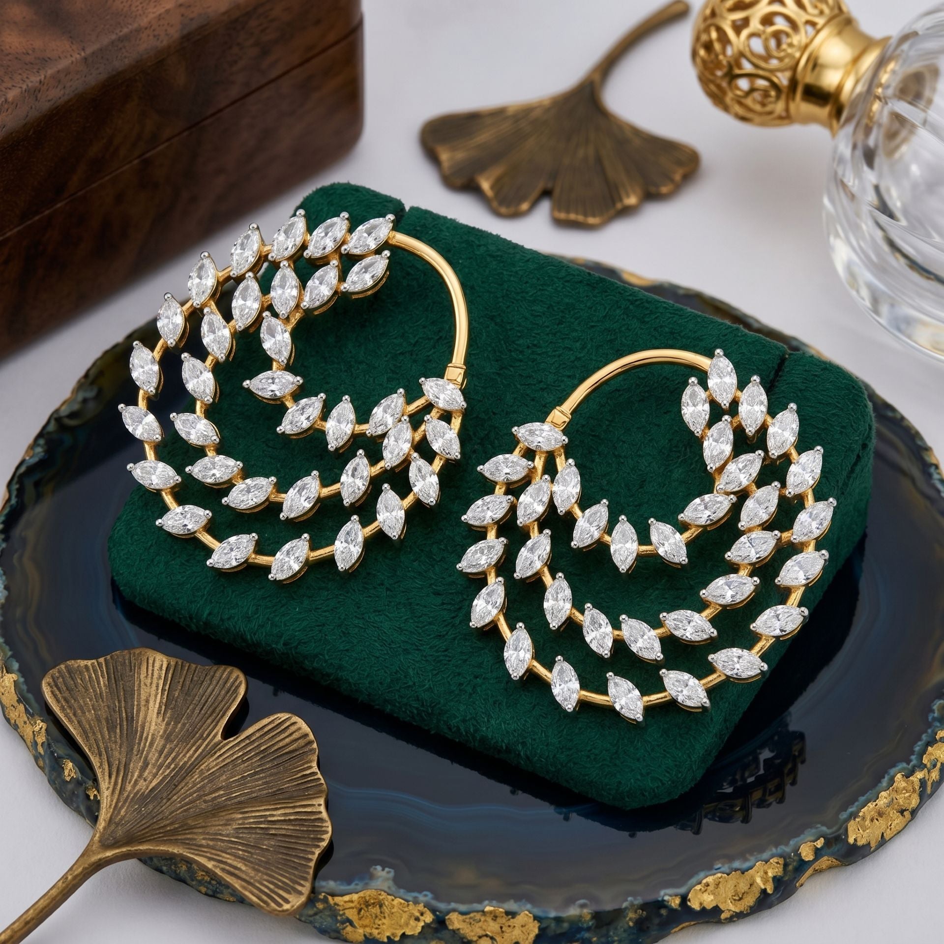 Leafy Lumina Lab Grown Diamond Earrings