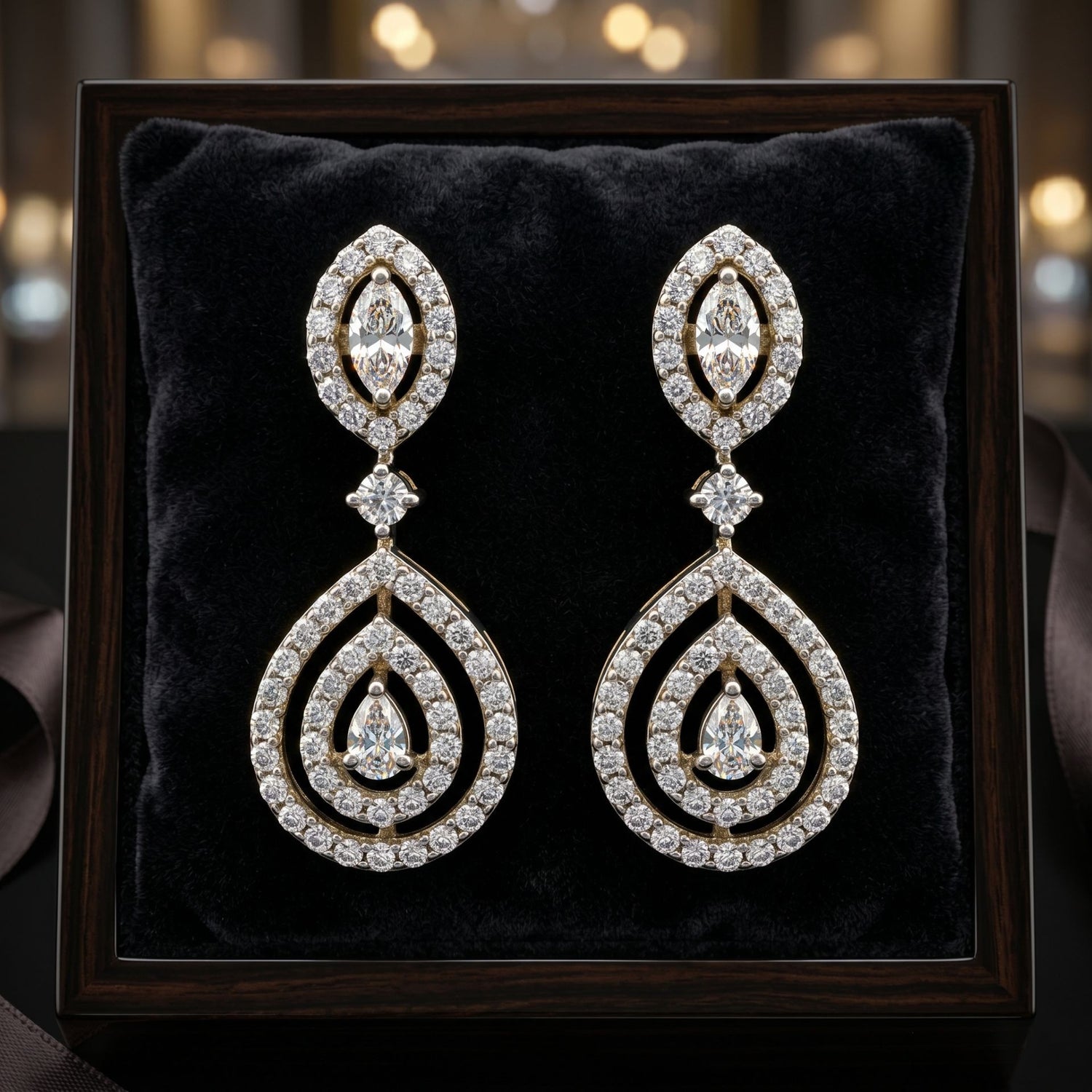 Elegant Ripple Lab Grown Diamond Earrings