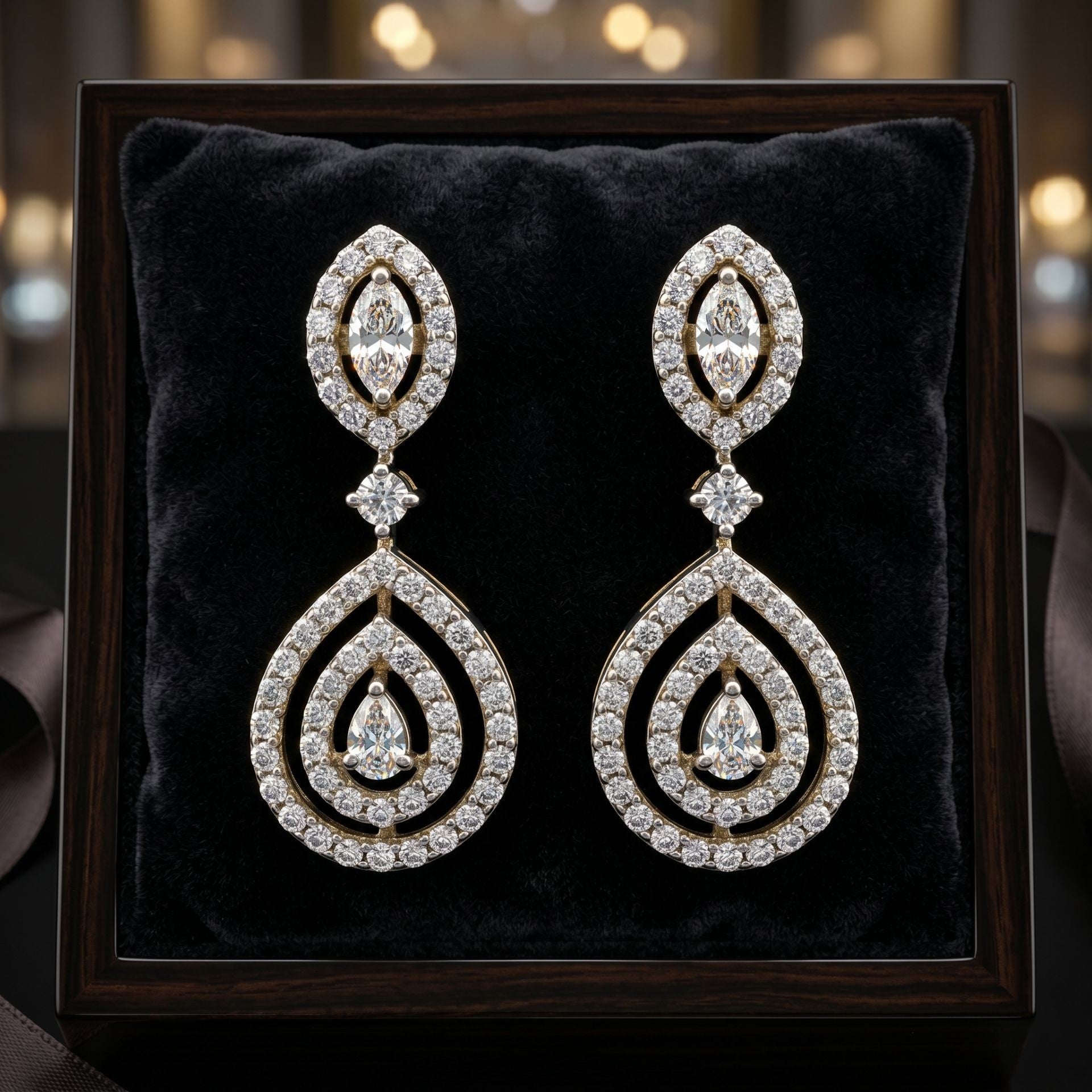 Elegant Ripple Lab Grown Diamond Earrings