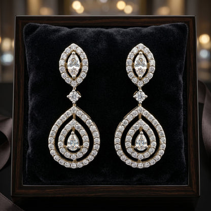 Elegant Ripple Lab Grown Diamond Earrings