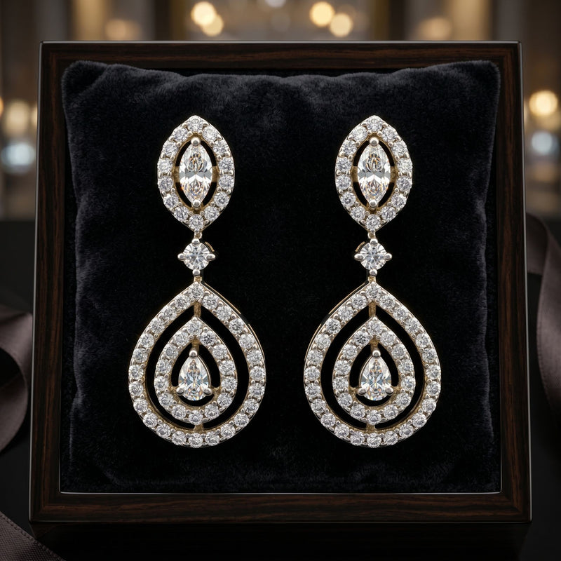 Elegant Ripple Lab Grown Diamond Earrings