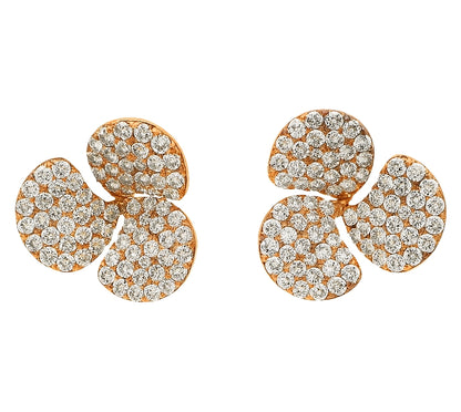 Glittered Trillium Lab Grown Diamond Earrings