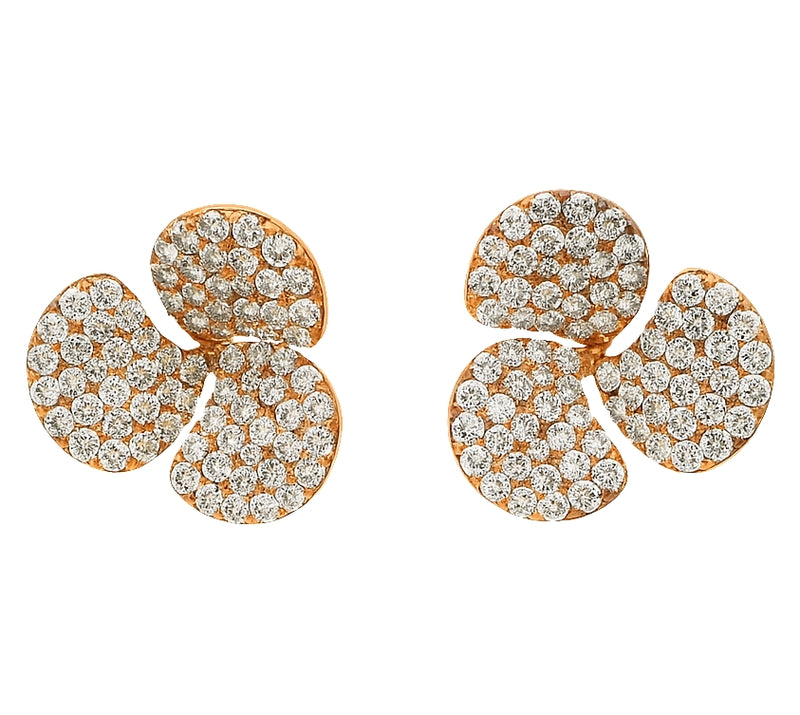 Glittered Trillium Lab Grown Diamond Earrings