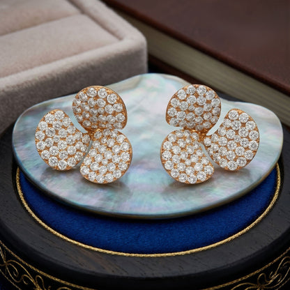 Glittered Trillium Lab Grown Diamond Earrings