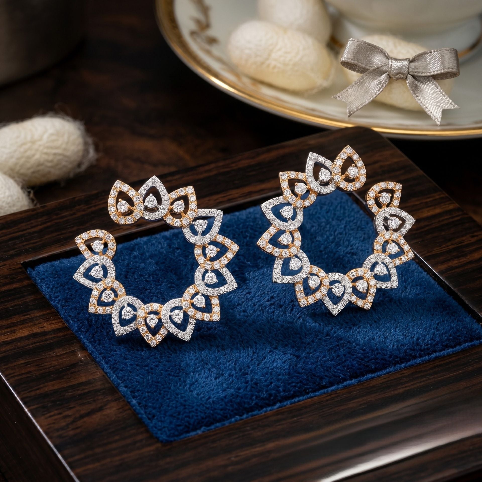 Lotus Halo Lab Grown Diamond Earrings