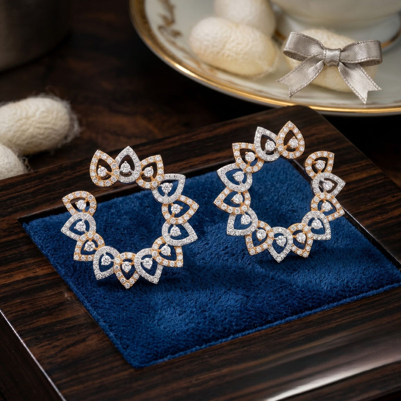 Lotus Halo Lab Grown Diamond Earrings