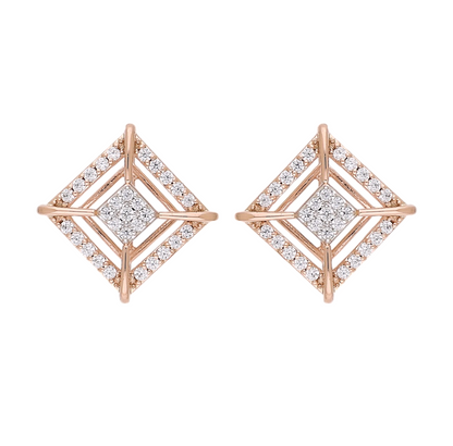 Starlit Grid Lab Grown Diamond Earrings