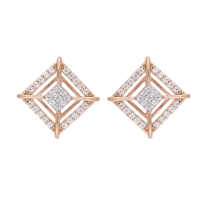 Starlit Grid Lab Grown Diamond Earrings