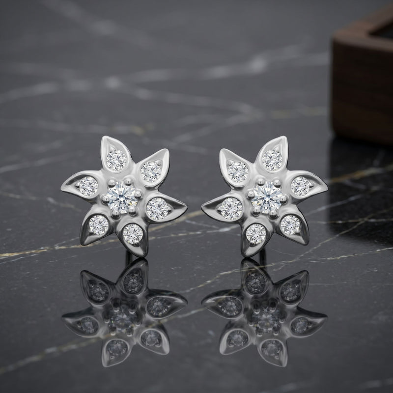 FLower-inspired diamond earrings 