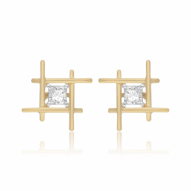 Gridline Radiance Lab Grown Diamond Earrings