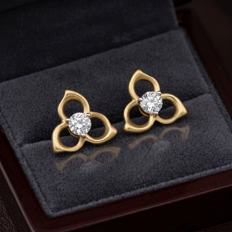 Triad Crest Sparkle Lab Grown Diamond Earrings