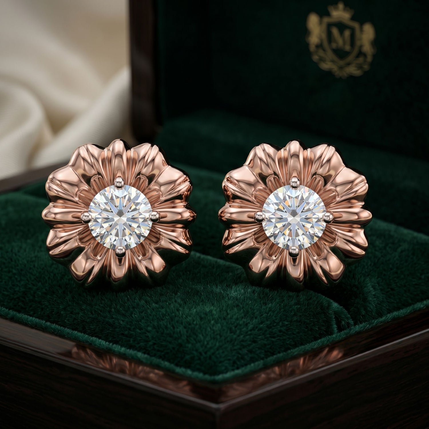 Blush Radiance Shell Lab Grown Diamond Earrings