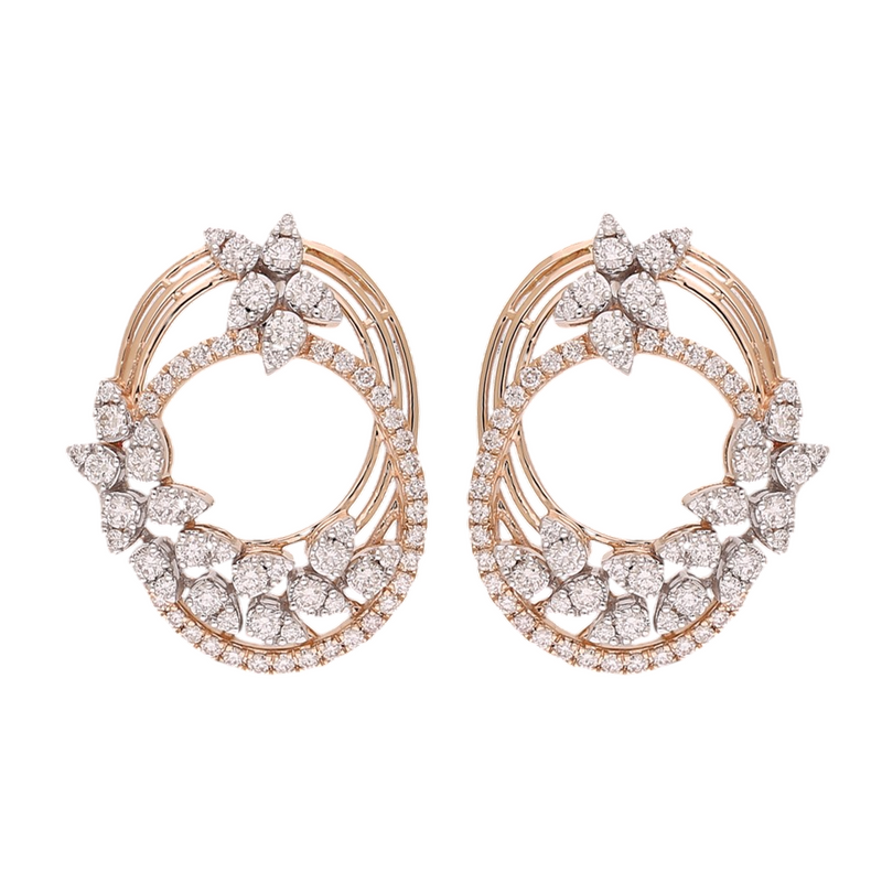 Springtime Orbit Cluster Lab Grown Diamond Earrings