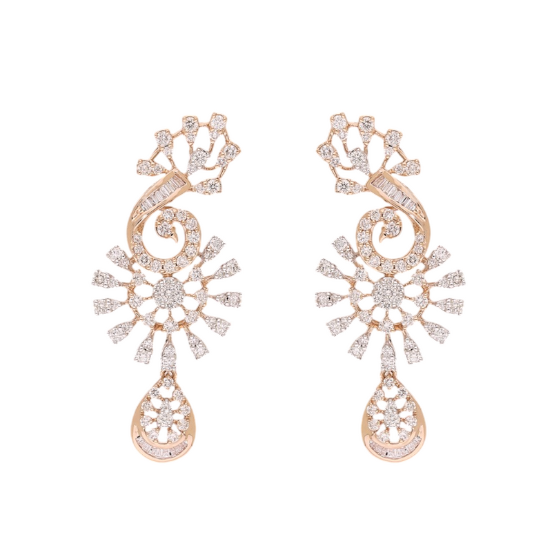 Spiraled Stardust Lab Grown Diamond Earrings