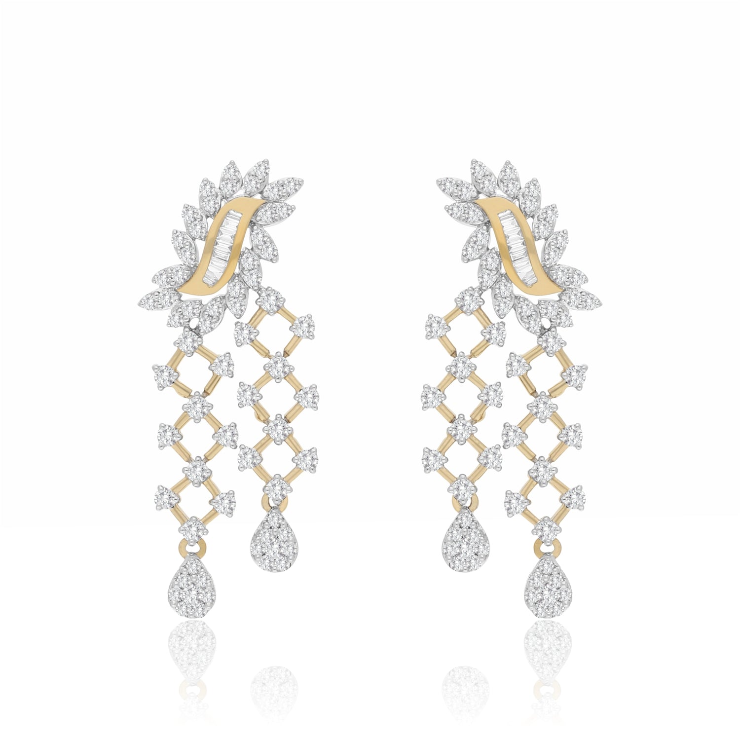 Verdant Shine Net Lab Grown Diamond Earrings