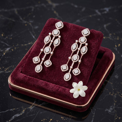 Geometria Muse Drop Lab Grown Diamond Earrings