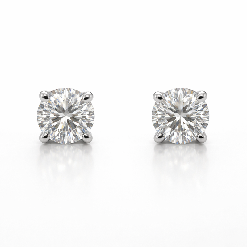 Heritage Round Lab Grown Diamond Earrings