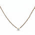 A delicate black and gold beaded necklace with a small, clear, multi-stone starburst pendant, displayed on a solid white background.