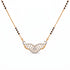 A gold and white stone necklace featuring a wing-like pavé pendant with a central clear stone, suspended from a chain with alternating gold and dark brown beads, on a white background.