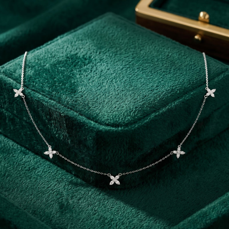Minimalist Lab Grown Diamond X Necklace