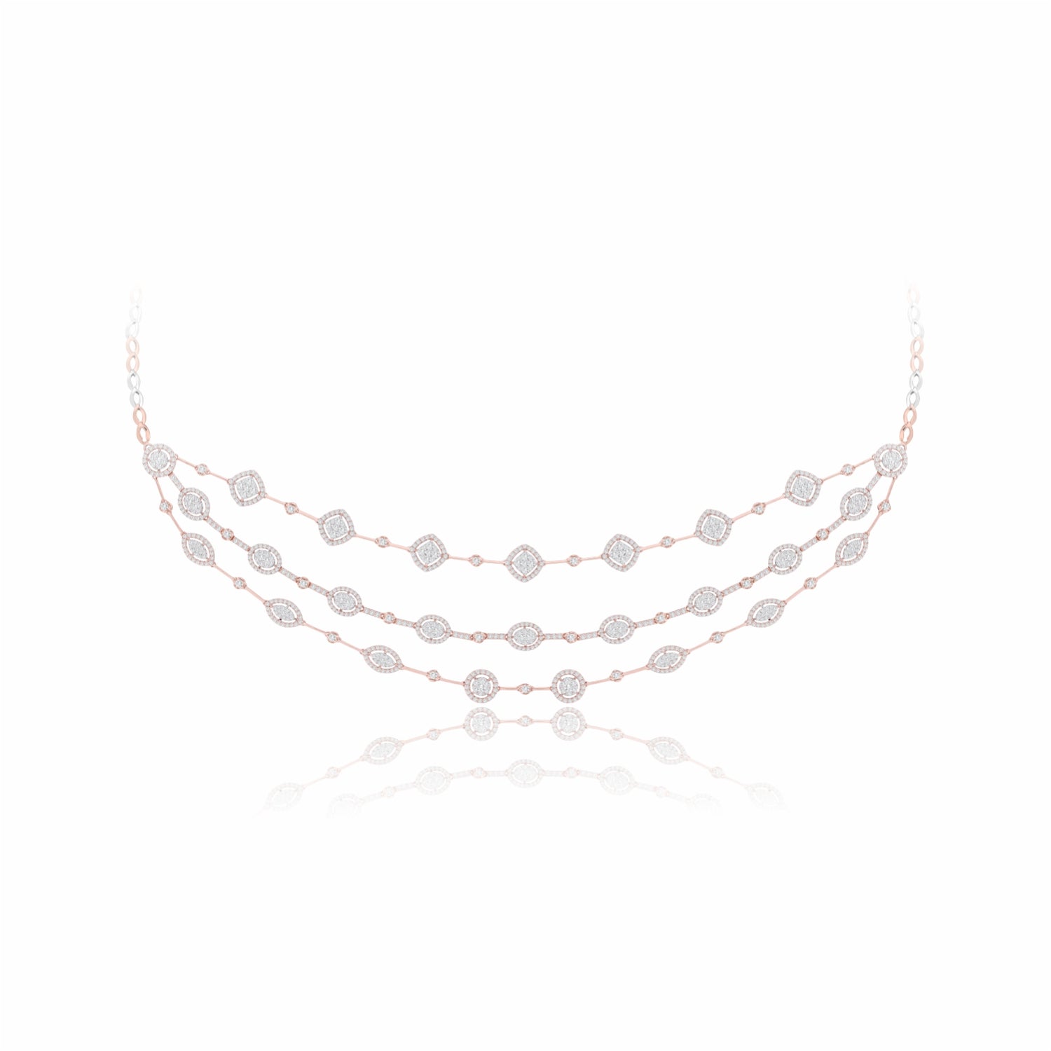 Elara Triple Elegance Lab Grown Diamond Necklace