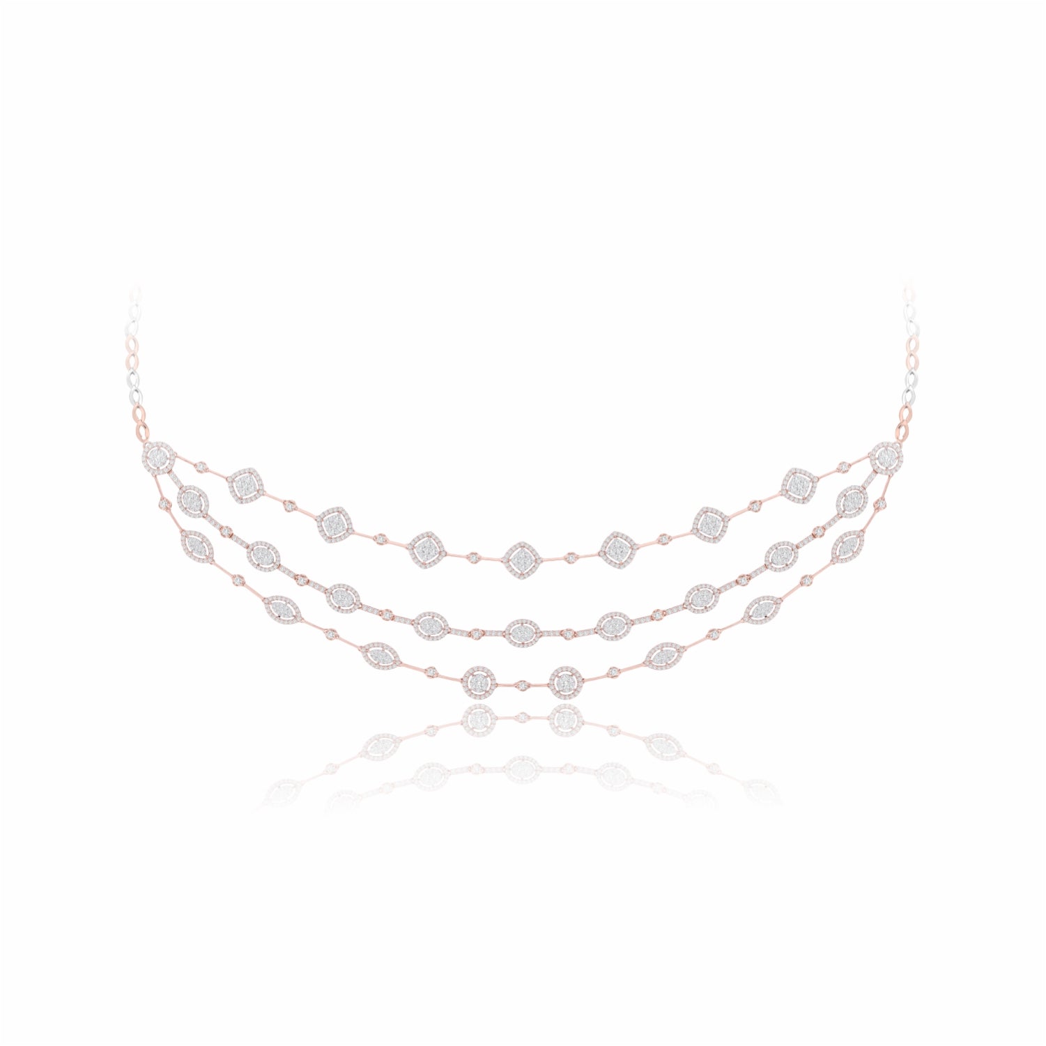 Elara Triple Elegance Lab Grown Diamond Necklace