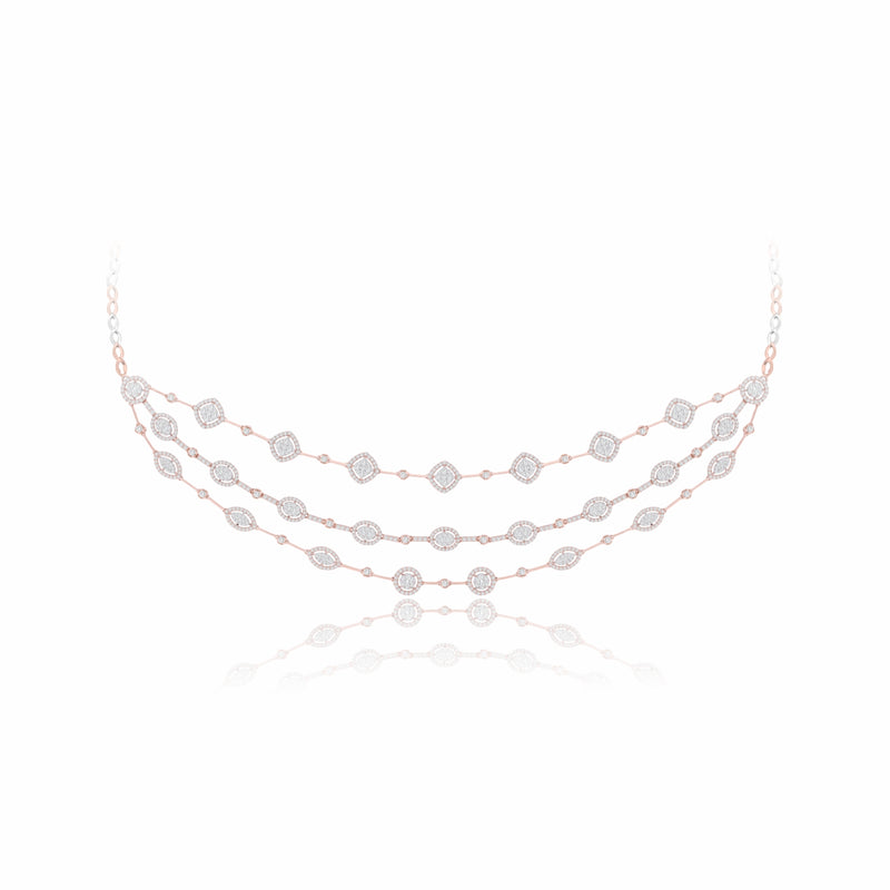 Elara Triple Elegance Lab Grown Diamond Necklace