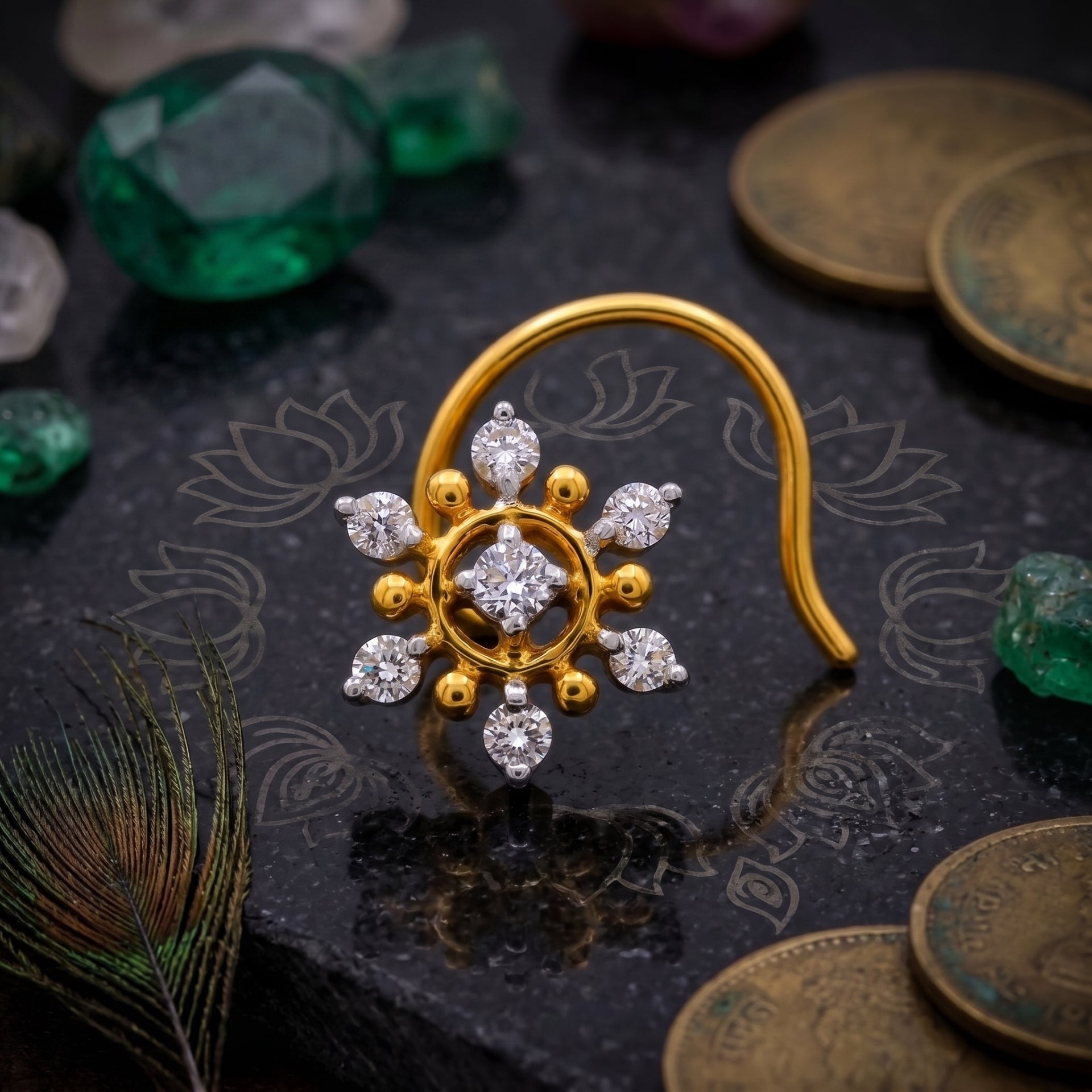 Celestial Blooming Lab Grown Diamond Nosepin
