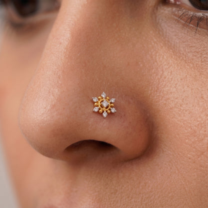 Celestial Blooming Lab Grown Diamond Nosepin