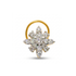 Gold and diamond nose ring on a white background