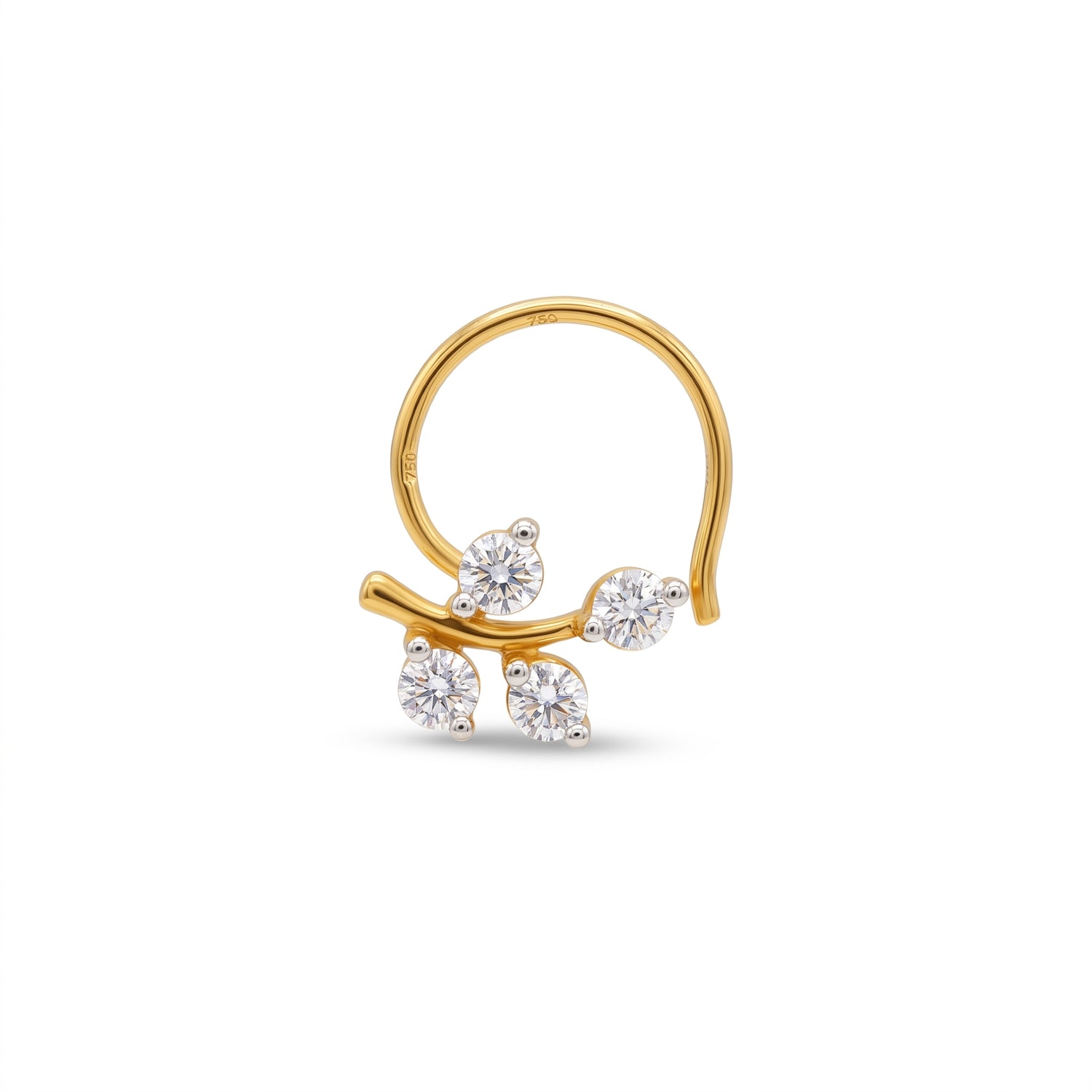 Leaflet Gleam Lab Grown Diamond Nosepin