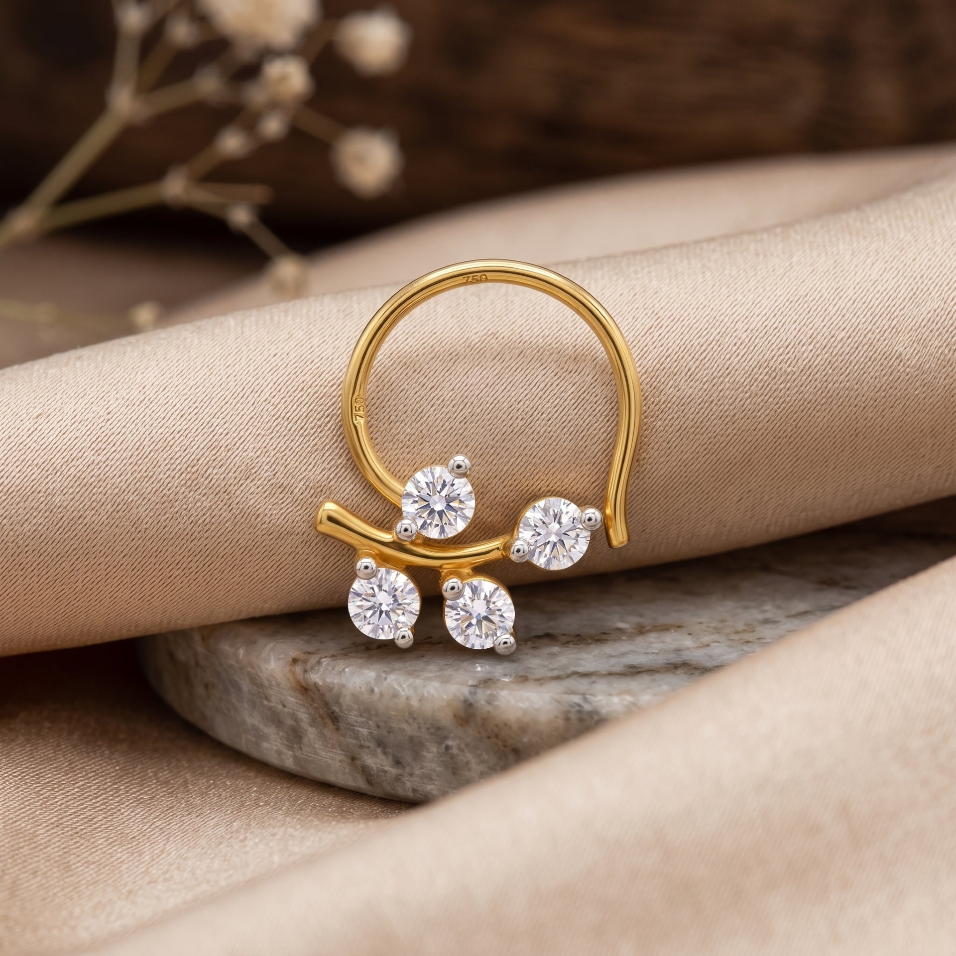 Leaflet Gleam Lab Grown Diamond Nosepin