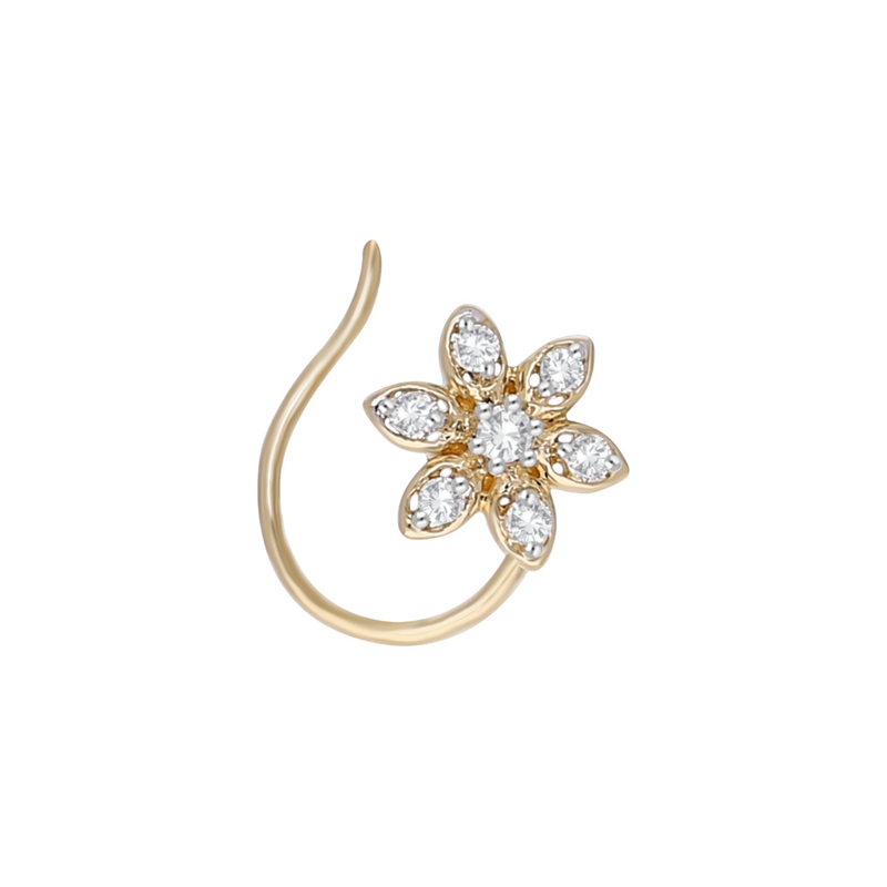 Glimmer Flora Lab Grown Diamond Nosepin