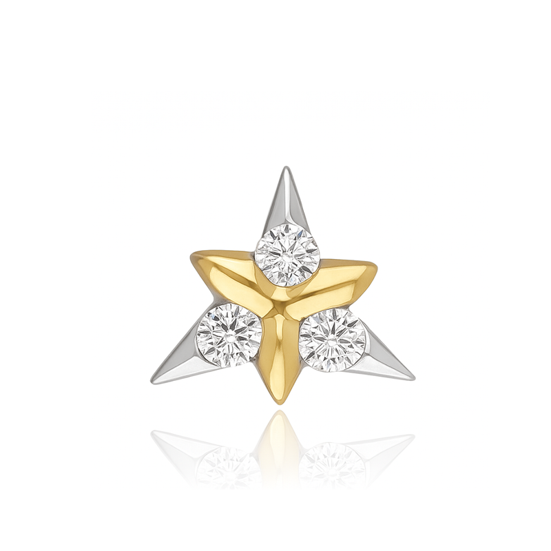 Tristar Glow Lab Grown Diamond Nosepin