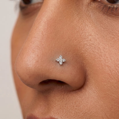 Arctic Petal Lab Grown Diamond Nosepin