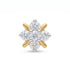 A cluster gemstone nose ring featuring a central round diamond surrounded by six marquise-cut diamonds, set in a two-tone yellow gold and silver-tone metal prong setting on a white background.