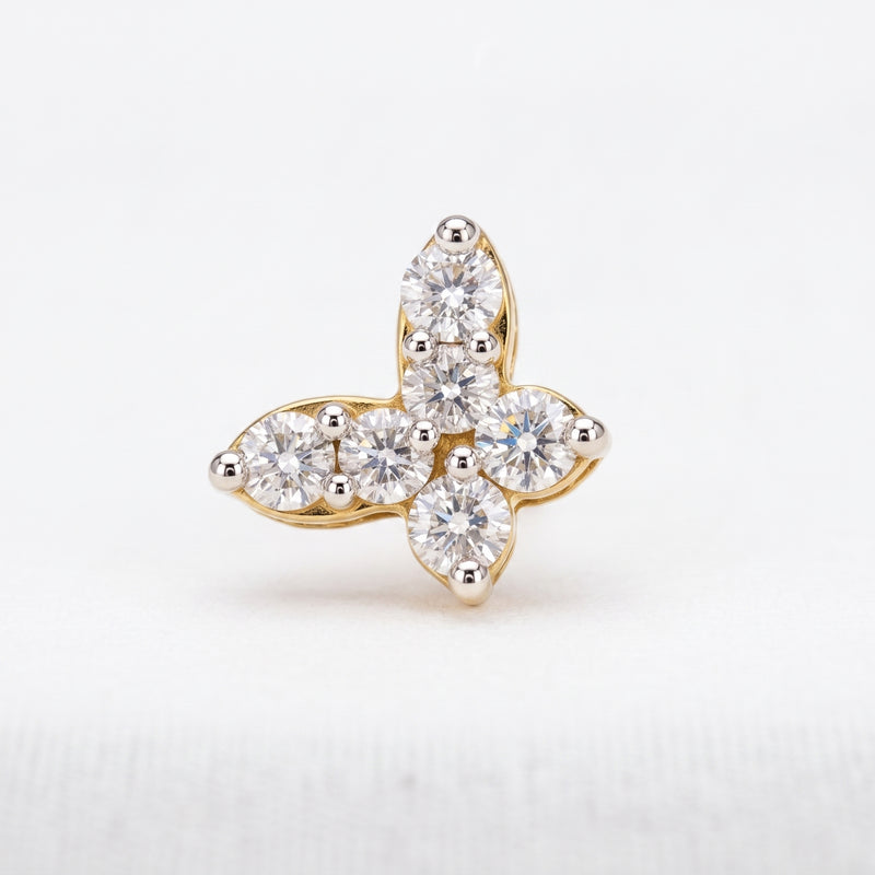 Dazzle Clover Lab Grown Diamond Nosepin