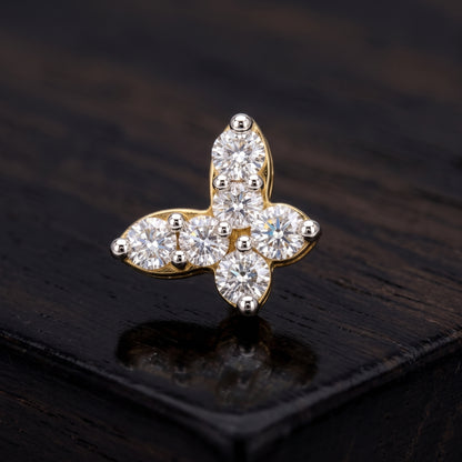 Dazzle Clover Lab Grown Diamond Nosepin