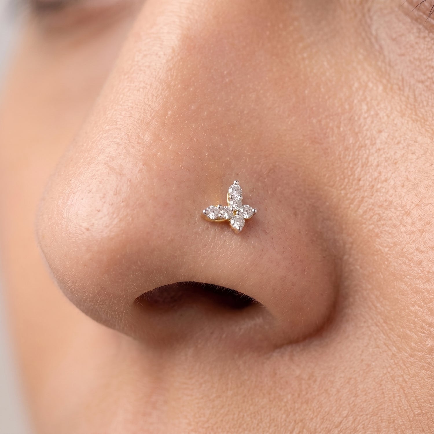 Dazzle Clover Lab Grown Diamond Nosepin