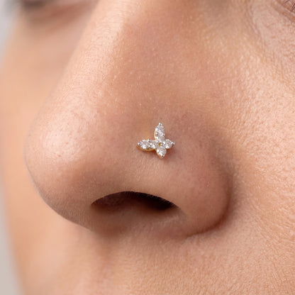 Dazzle Clover Lab Grown Diamond Nosepin