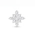 A snowflake-shaped cluster stud earring featuring multiple clear round-cut and marquise-cut gemstones in a silver-toned setting, centered on a plain white background.