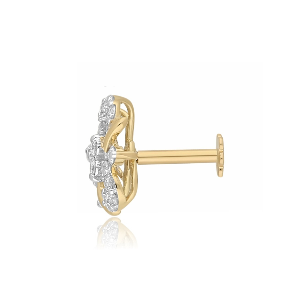 CloverGleam Lab Grown Diamond Nosepin