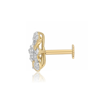 CloverGleam Lab Grown Diamond Nosepin